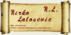 Mirko Lalošević vizit kartica
